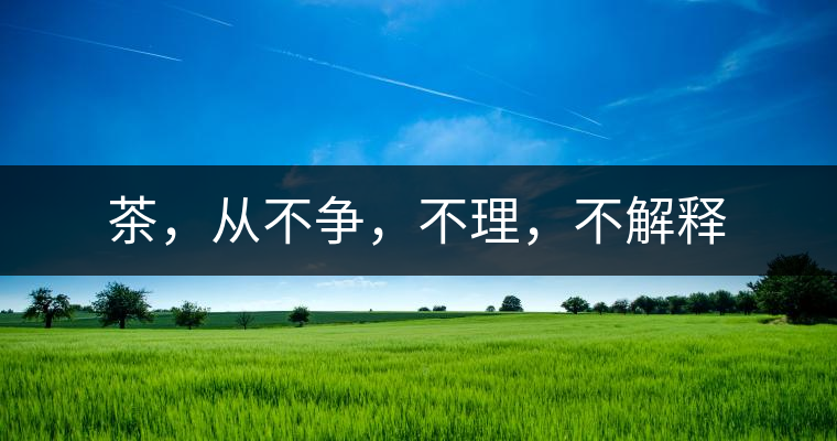 茶，從不爭(zhēng)，不理，不解釋