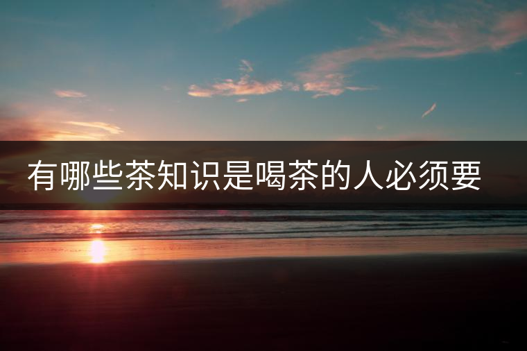 有哪些茶知識(shí)是喝茶的人必須要懂的？