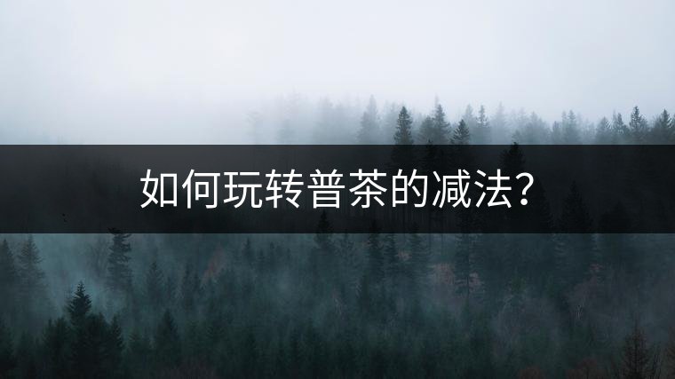 如何玩轉(zhuǎn)普茶的減法？