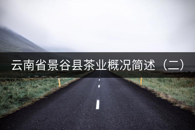 云南省景谷縣茶業(yè)概況簡(jiǎn)述（二）