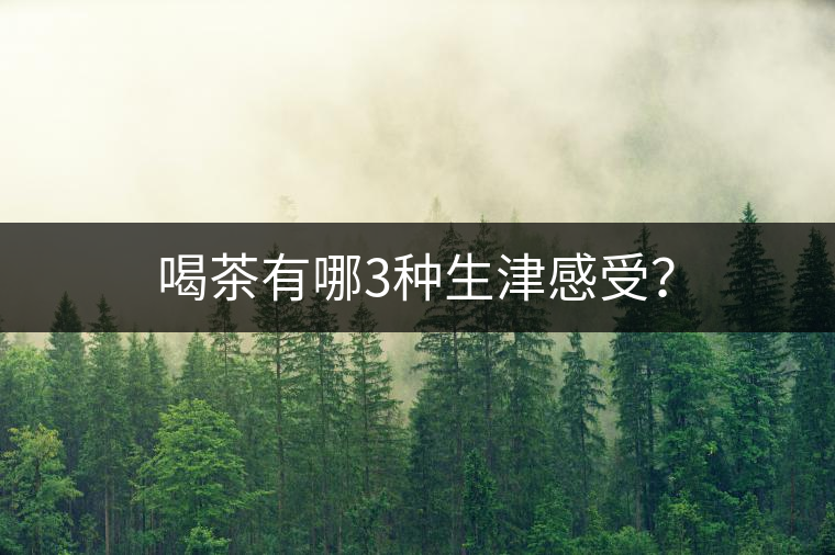 喝茶有哪3種生津感受？