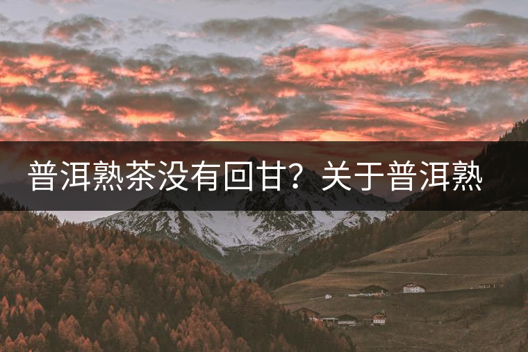 普洱熟茶沒有回甘？關(guān)于普洱熟茶的這些知識(shí)你必須知道！