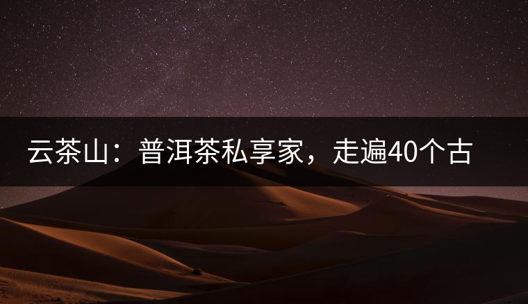 云茶山：普洱茶私享家，走遍40個古寨，24小時提供專家評分與產(chǎn)地茶農(nóng)一手報價