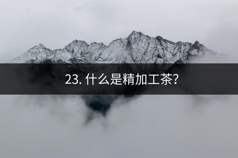 ? 23. 什么是精加工茶？