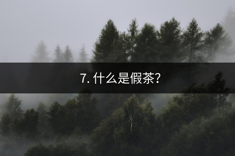 ? 7. 什么是假茶？